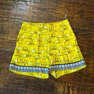 Boho elephant patterned shorts